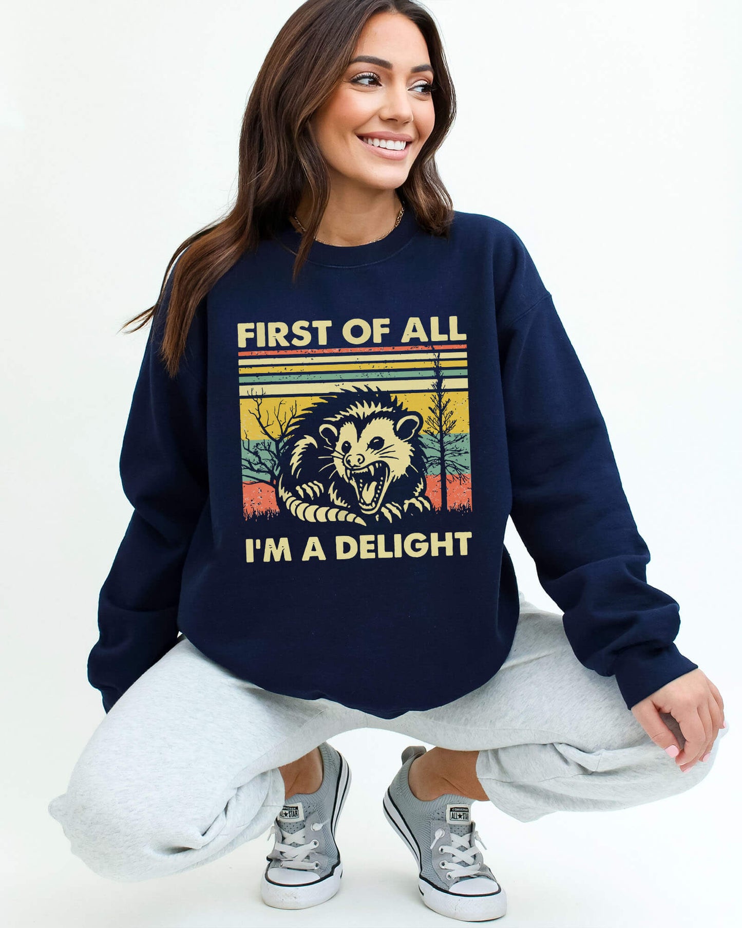 First Of All I'm A Delight Sweatshirt - Navy