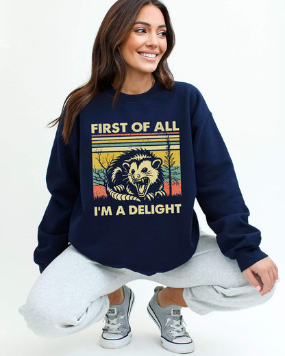 First Of All I'm A Delight Sweatshirt - Navy