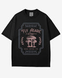 Retro Fly Agaric Extract Potion Shirt in black color with Halloween graphic design