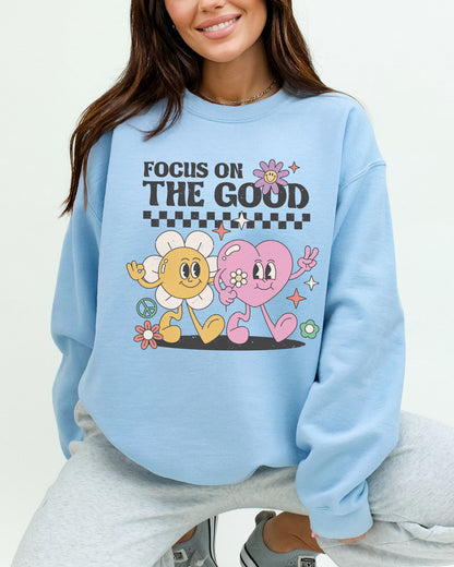 Focus On The Good Sweatshirt - Light Blue