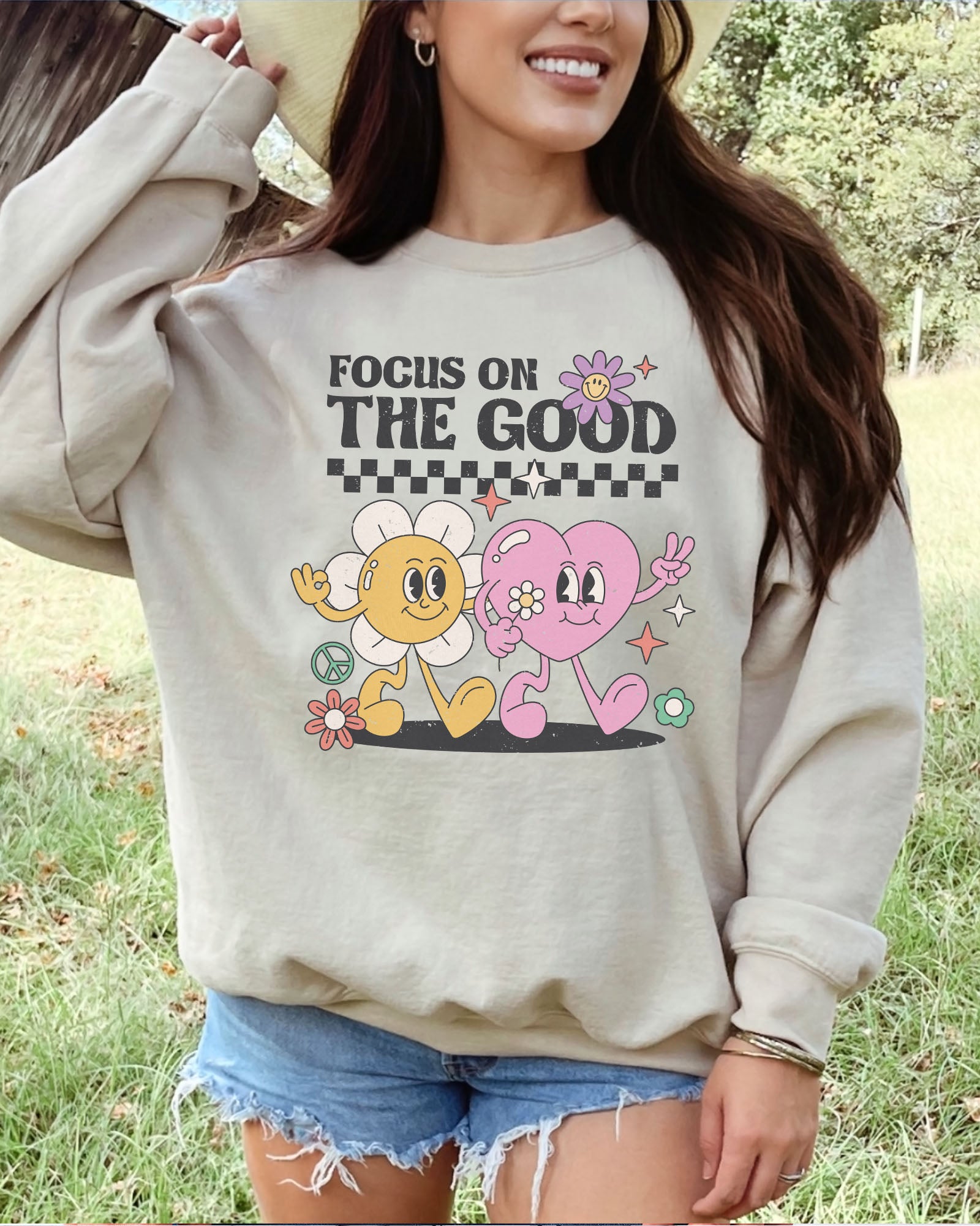 Focus On The Good Sweatshirt - Sand