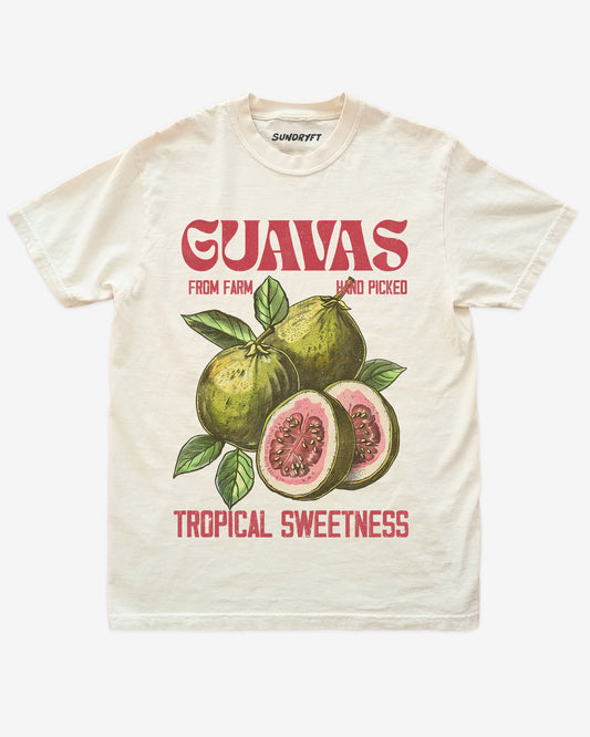 Guavas Fruit Shirt retro vintage graphic tee flat lay