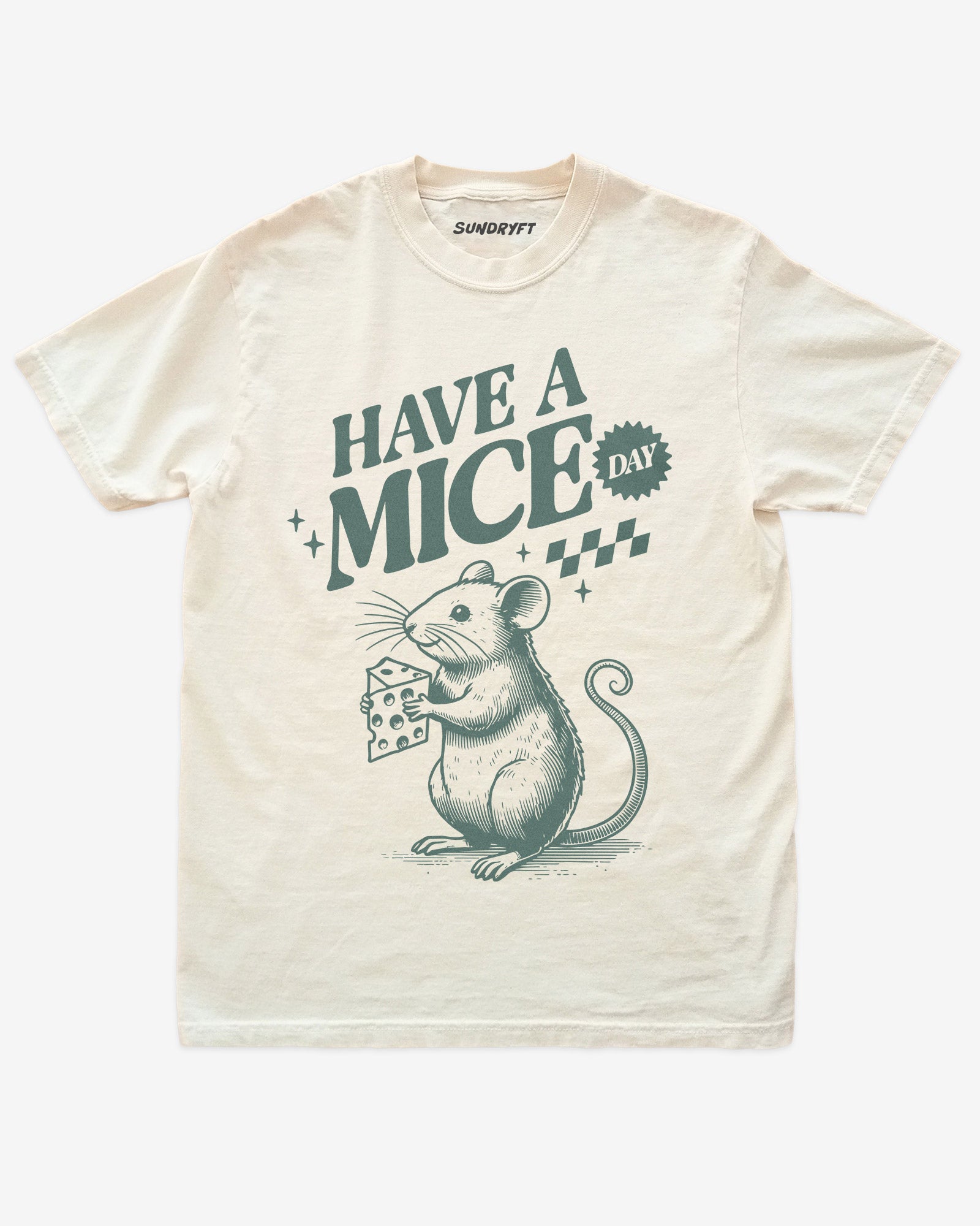 Have A Mice Day shirt in ivory with mouse graphic