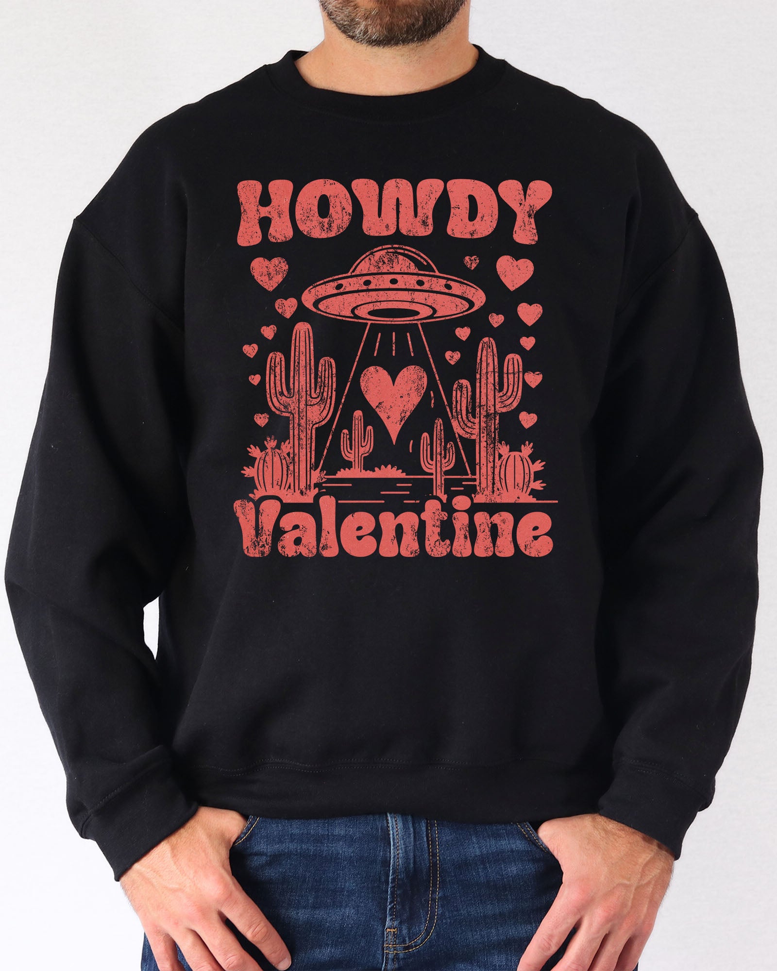 Howdy Valentine Sweatshirt - Black