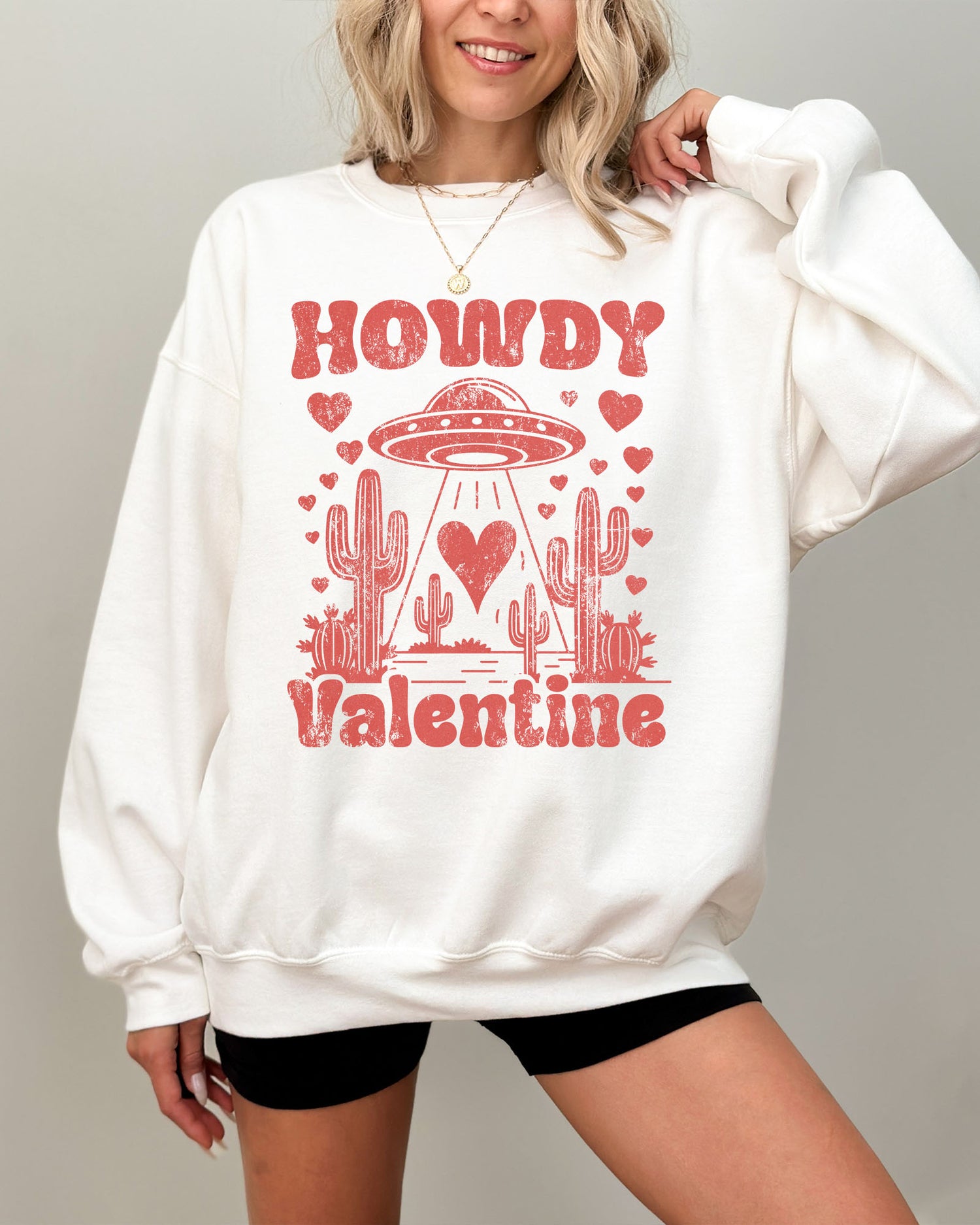 Howdy Valentine Sweatshirt - White