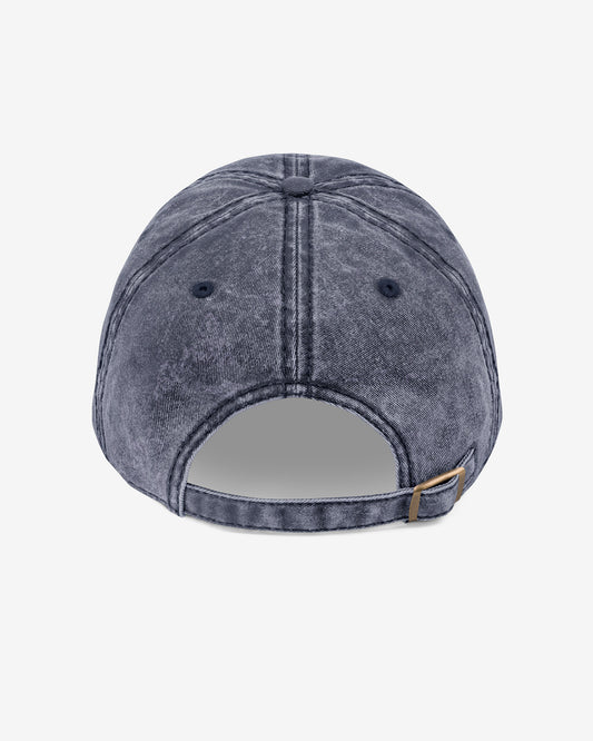 Back view of "I Love Me" embroidered vintage cap in navy