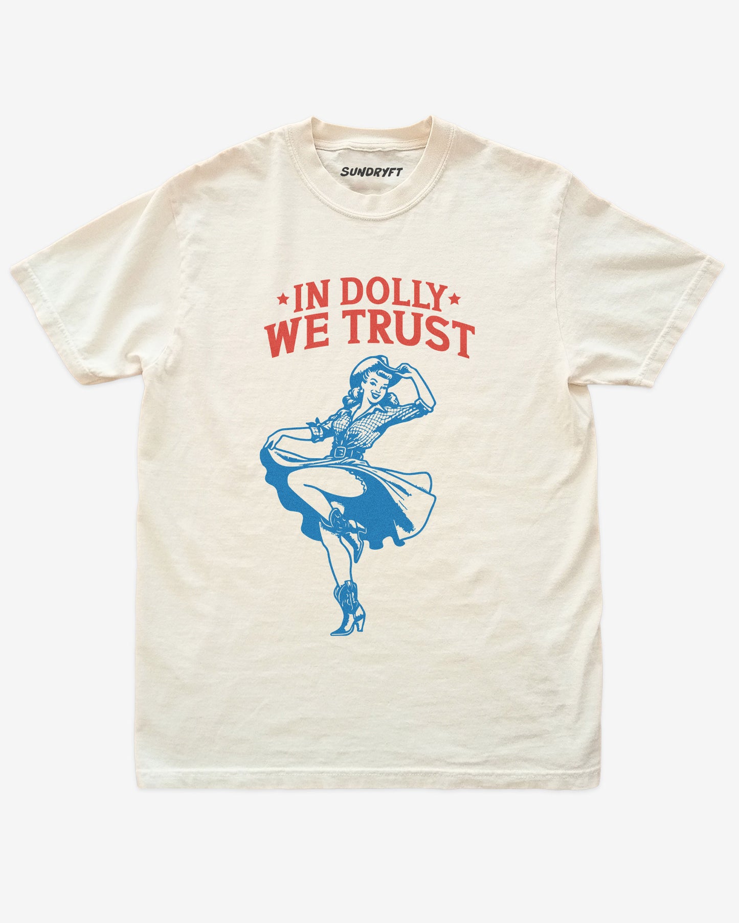 In Dolly We Trust shirt in ivory color