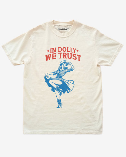 In Dolly We Trust shirt in ivory color