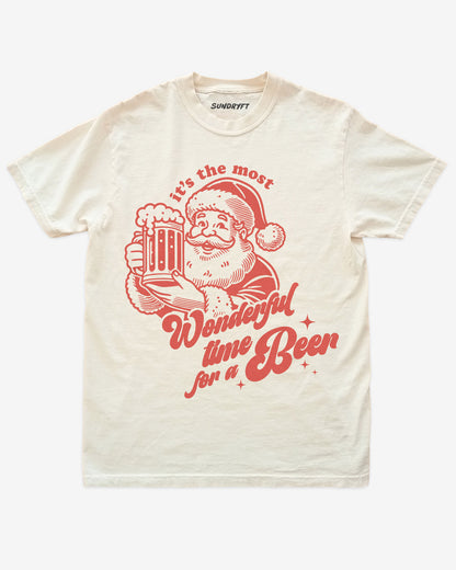It's The Most Wonderful Time For A Beer shirt with Santa with beer graphic