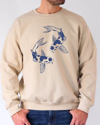Koi Fish Circle Sweatshirt - Sand