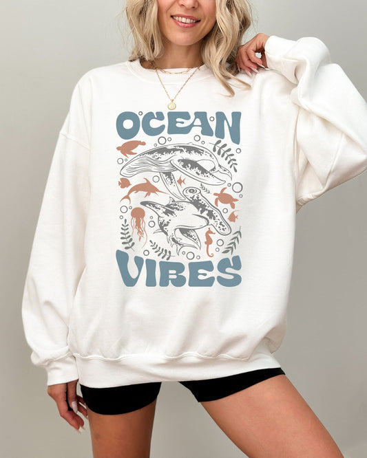 Ocean Vibes Sweatshirt - White