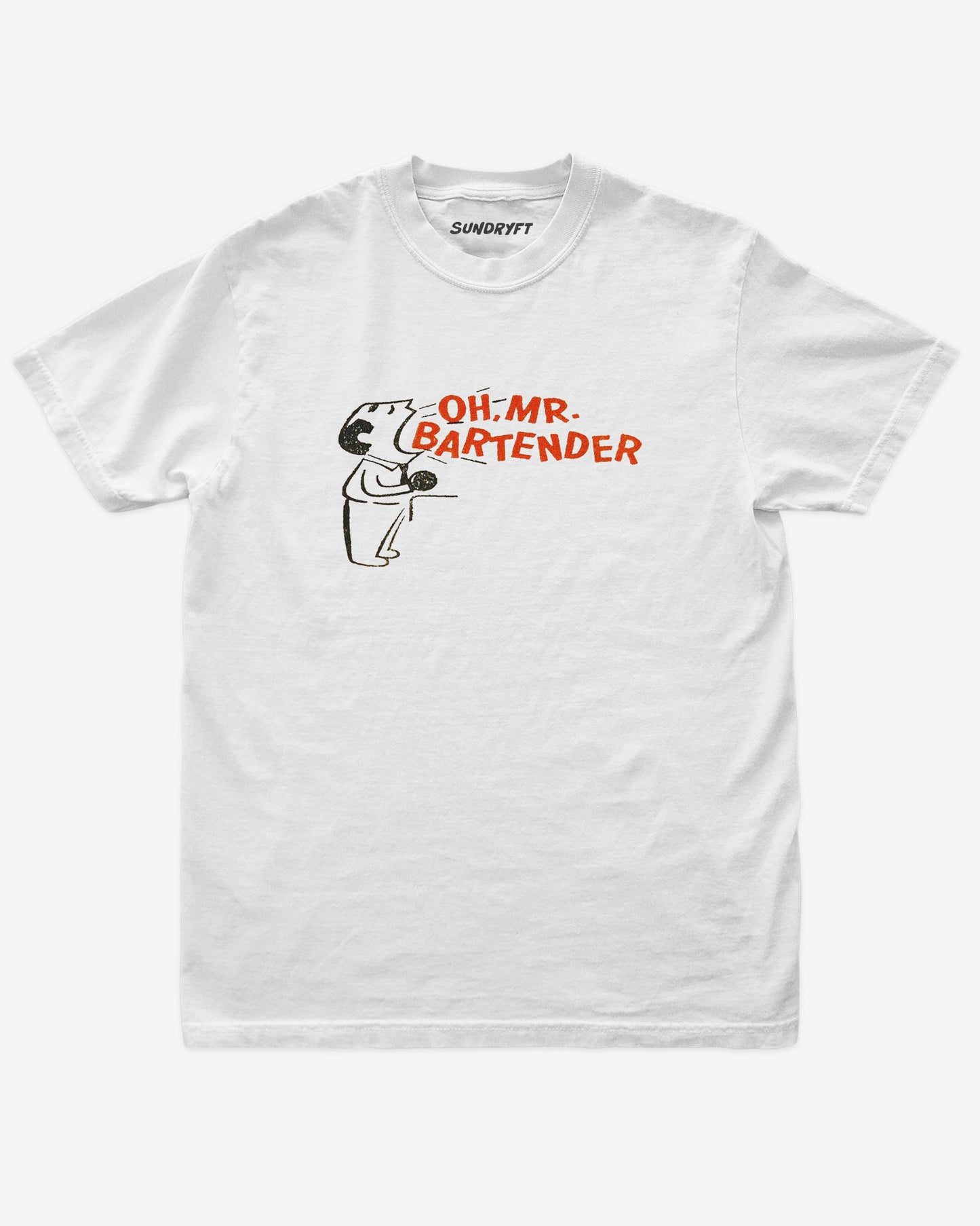 Oh Mr. Bartender shirt in white