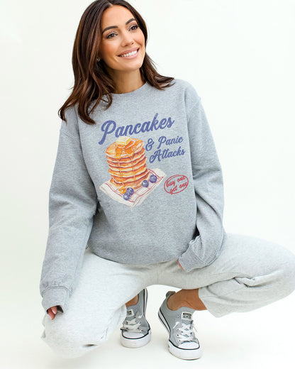 Pancakes And Panic Attacks sweatshirt in sport gray