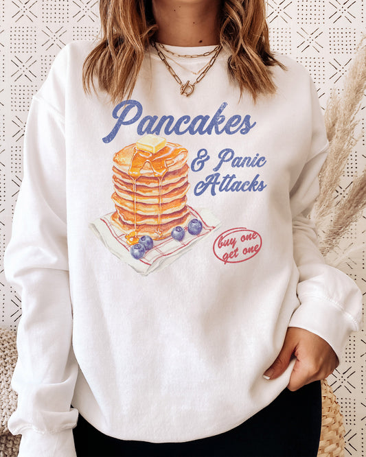 Pancakes And Panic Attacks sweatshirt in white