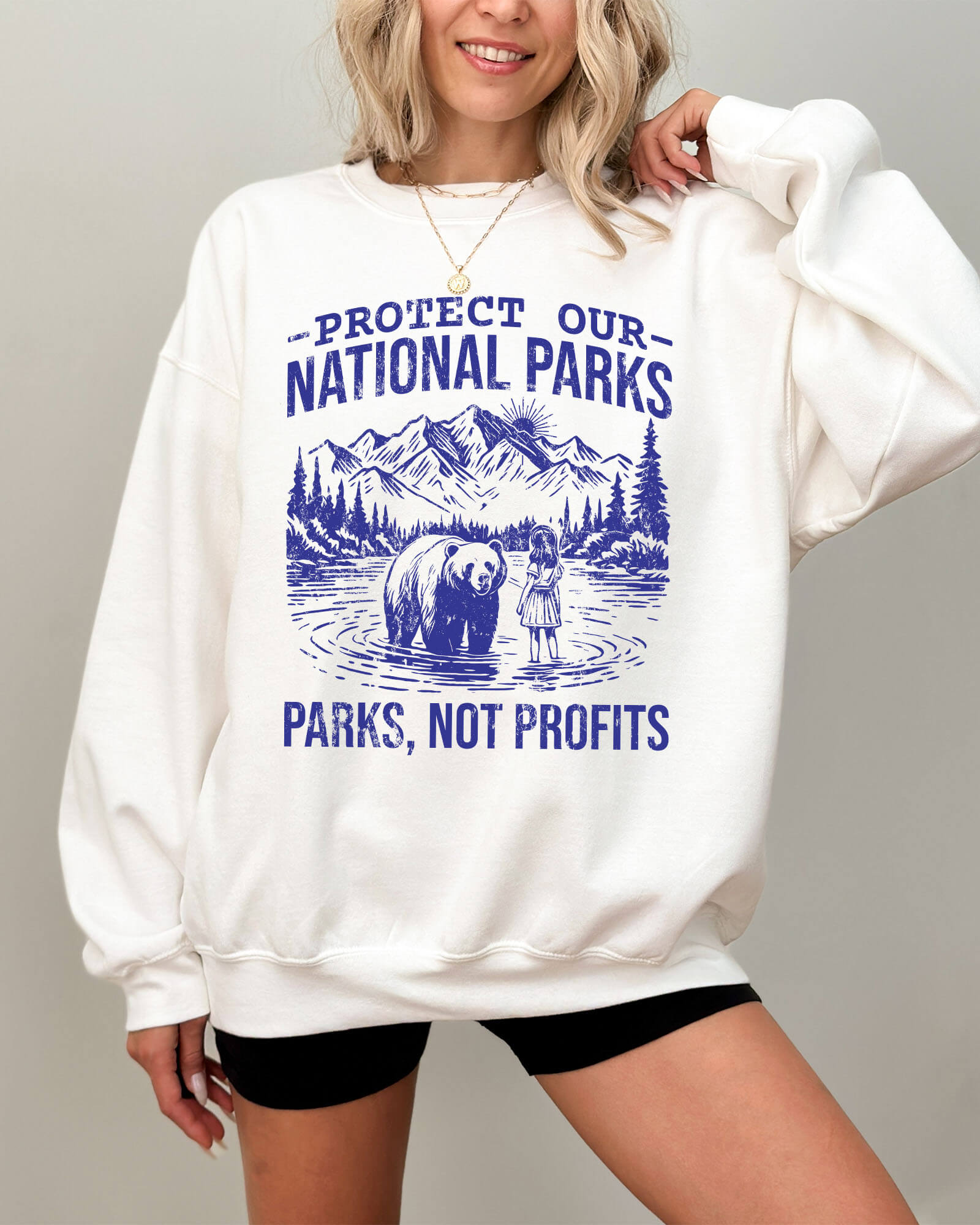 Protect Our National Parks Graphic Sweatshirt – White