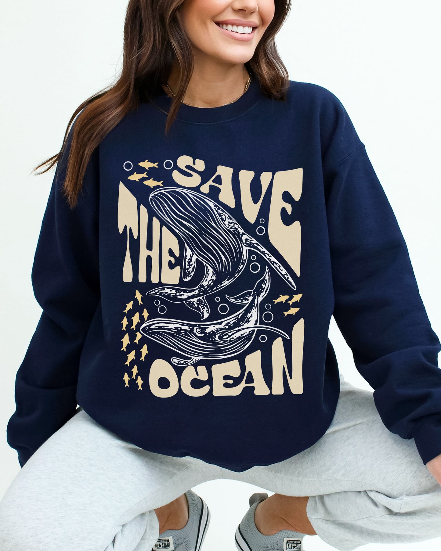 Save The Ocean Sweatshirt - Navy