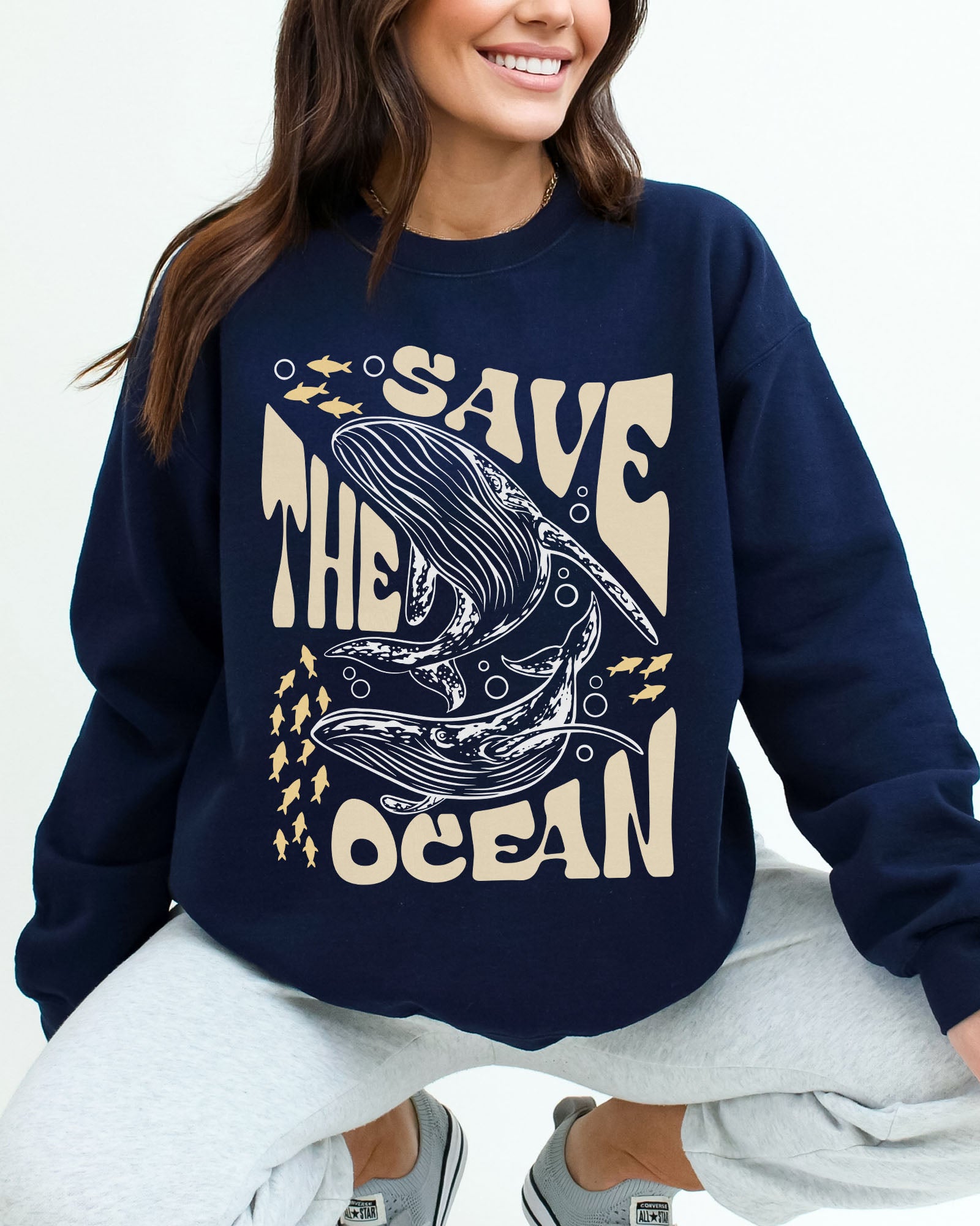 Save The Ocean Sweatshirt - Navy