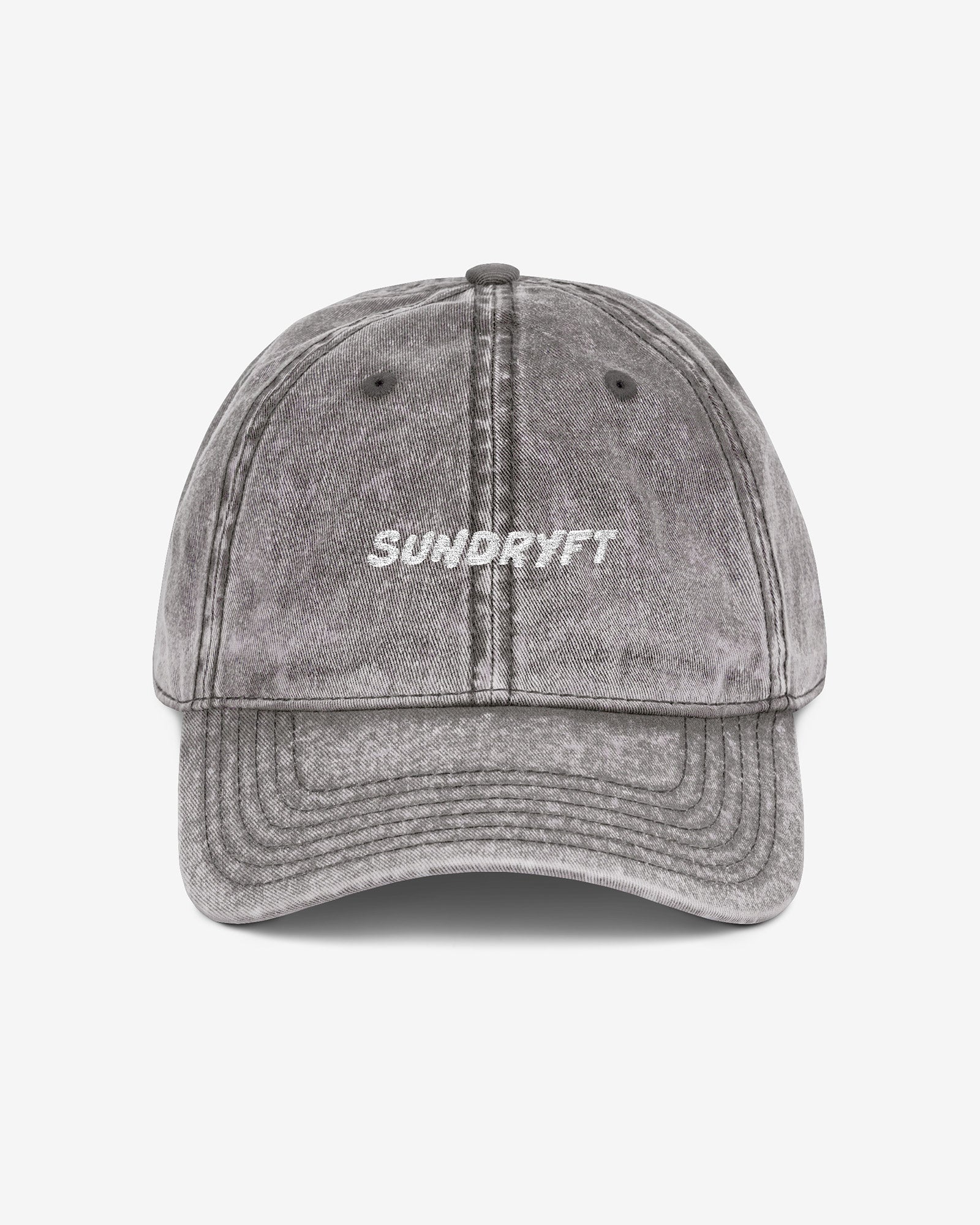 Sundryft embroidered vintage cap in charcoal gray color