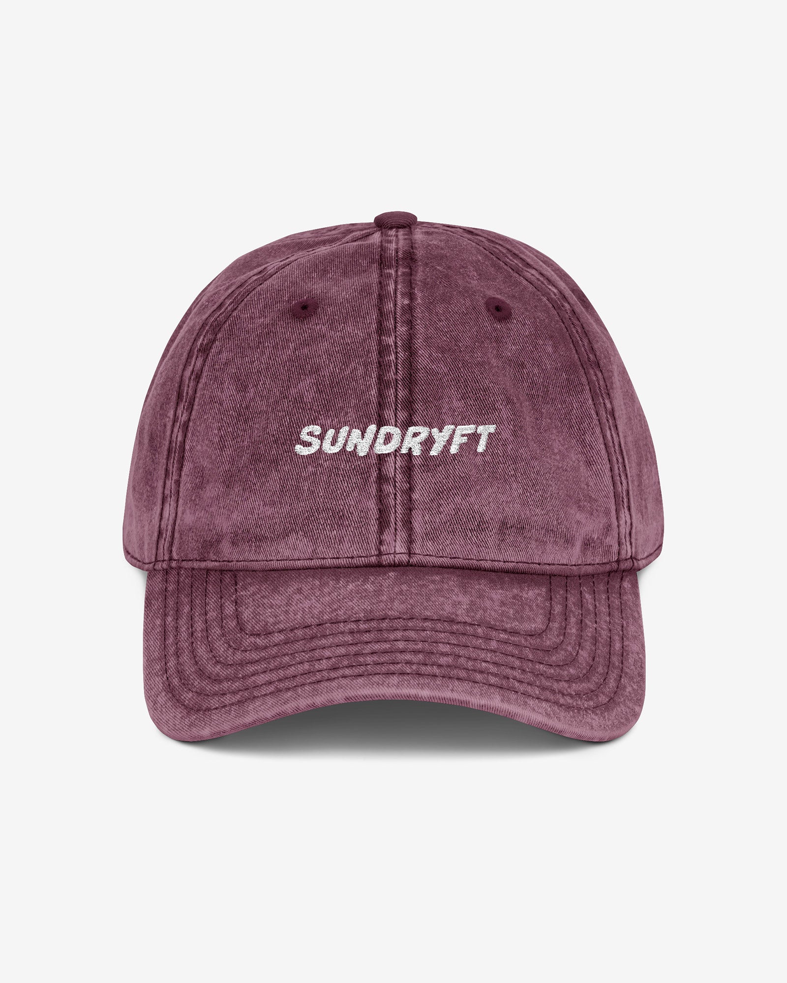 Sundryft embroidered vintage cap in maroon color
