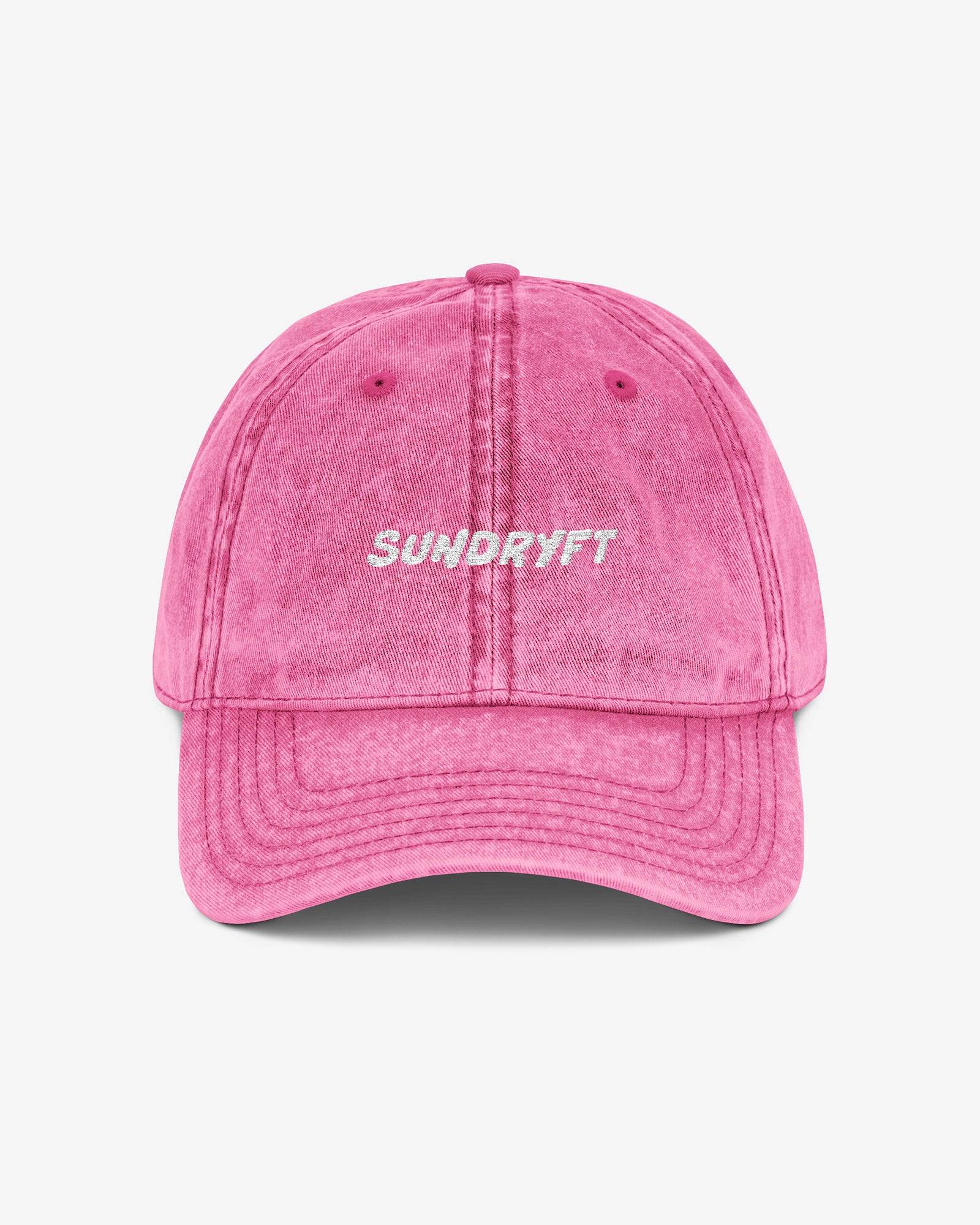 Sundryft embroidered vintage cap in pink color