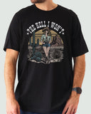 The Hell I Won't Shirt black color tee with retro cowgirl graphic