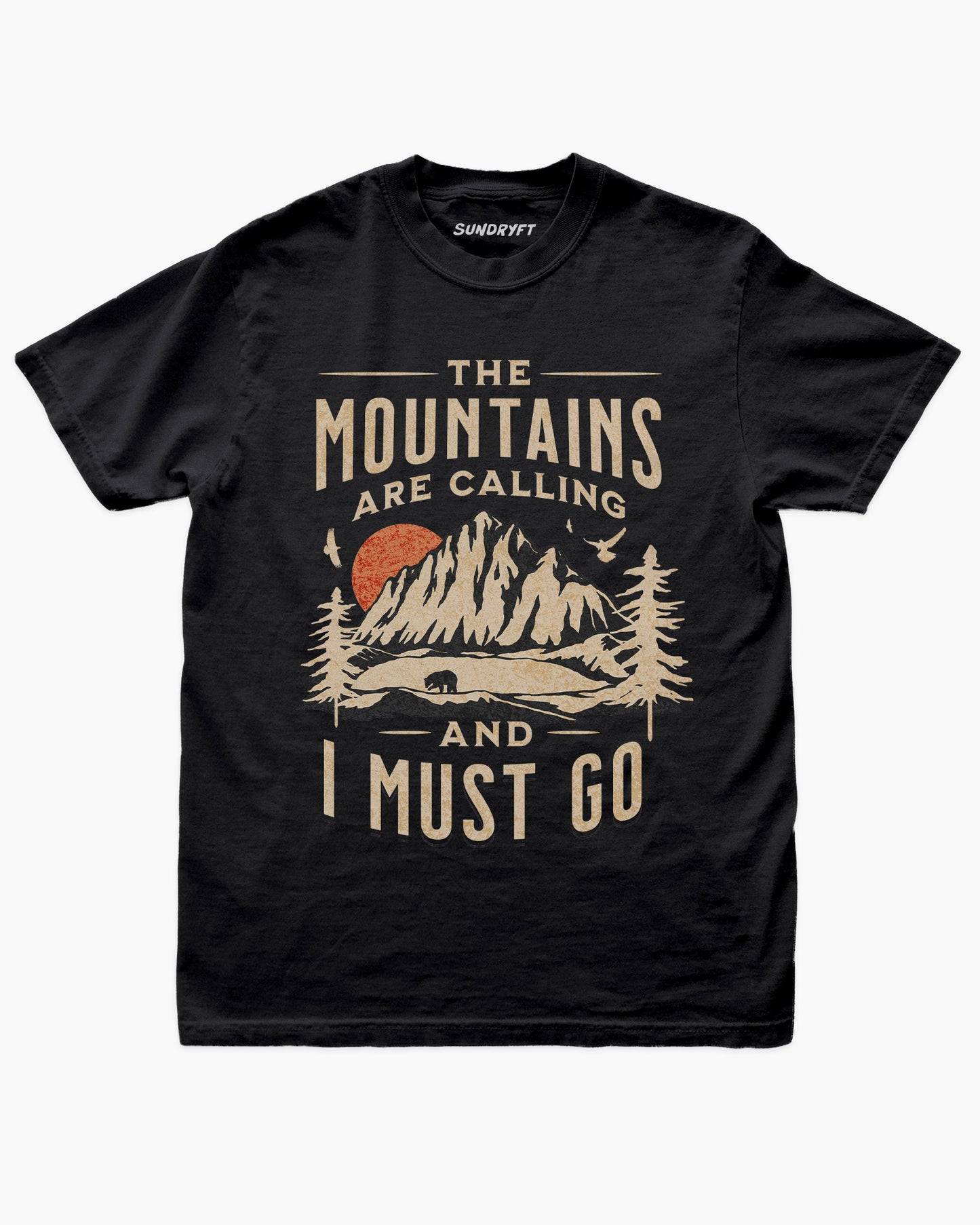 The Mountains Are Calling And I Must Go shirt in black