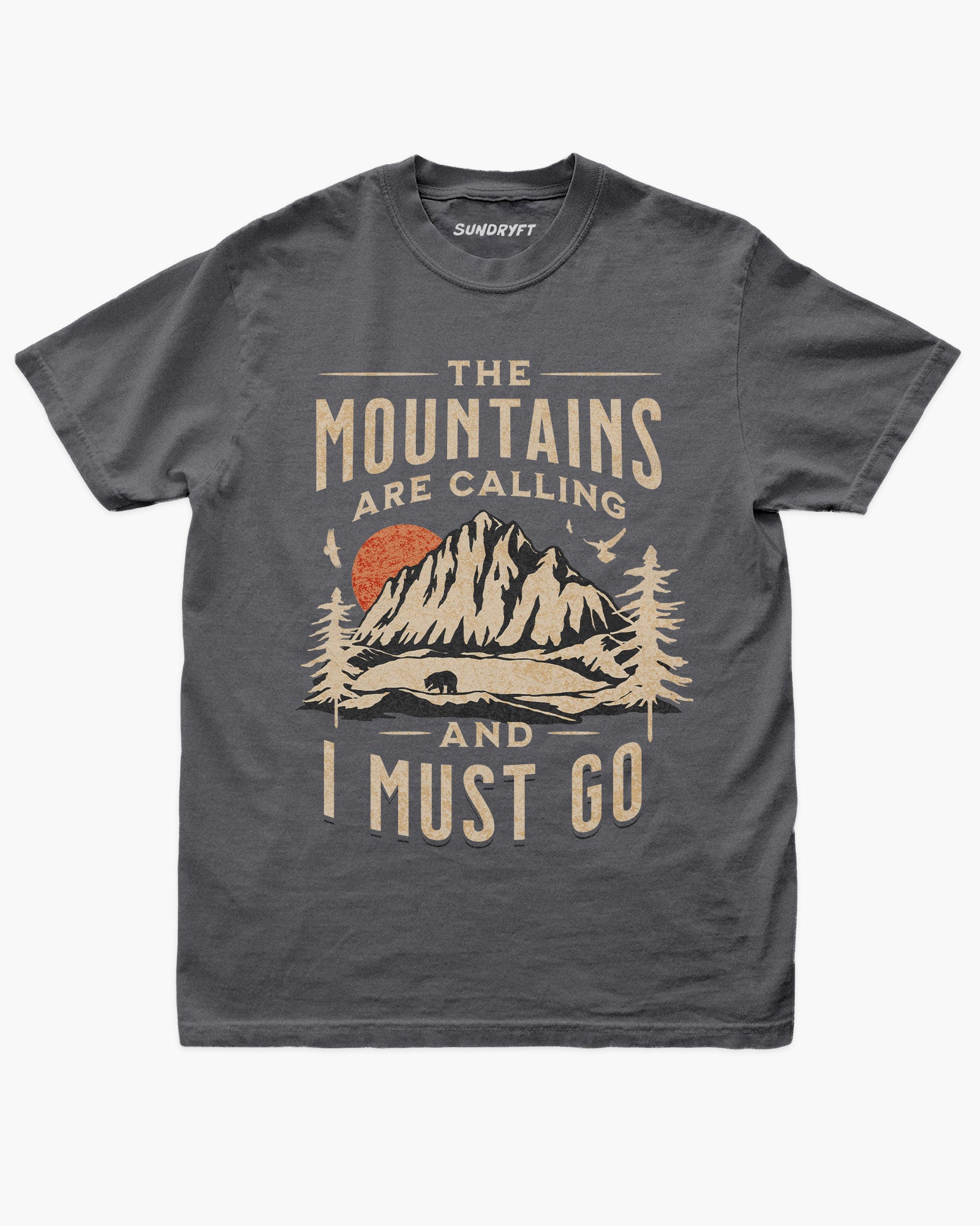 The Mountains Are Calling And I Must Go shirt in pepper