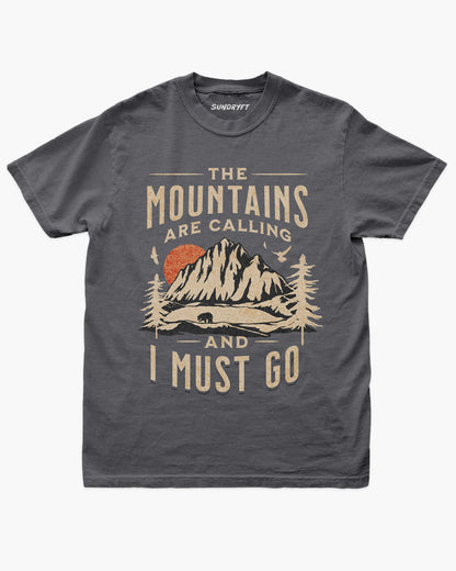 The Mountains Are Calling And I Must Go shirt in pepper