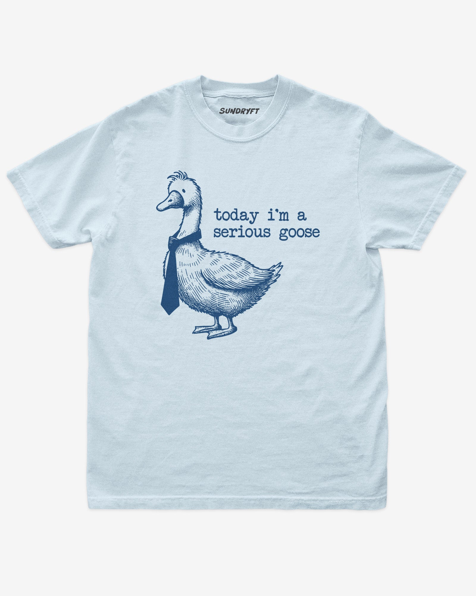 Today I'm A Serious Goose shirt in chambray