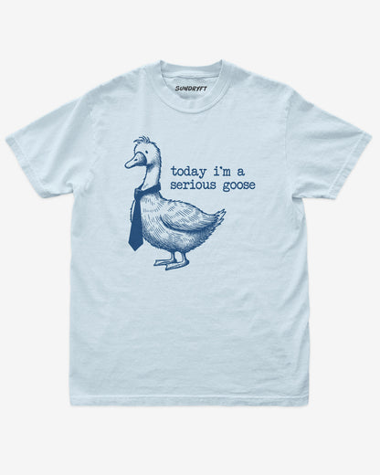 Today I'm A Serious Goose shirt in chambray